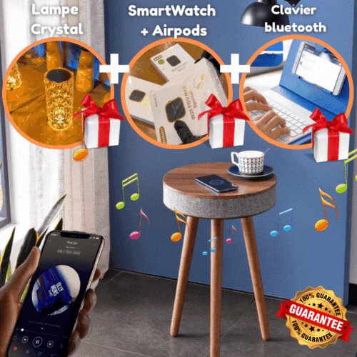Table Intelligente Multifonction 🔋🔊 +🎁 Lampe Crystal + Smartwatch Avec Airpods 😍 +🎁 Clavier Bluetooth ⌨️