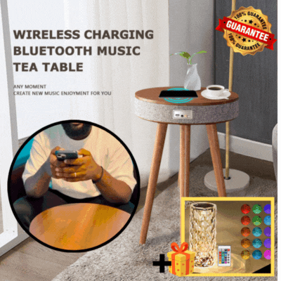 LUMÉRA™  ✨ - Table Intelligente Multifonction 🔊🔋 (charge sans fil & audio Bluetooth) + Cadeau Offert 🎁😍